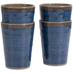 Bo-Camp Halo Set Van 4 Melamine Bekers - Blue -Bo-Camp 60524a9b4063ef85