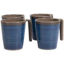 Bo-Camp Halo L Set Van 4 Melamine Mokken - Blue -Bo-Camp 81cc4131cacf2e6a