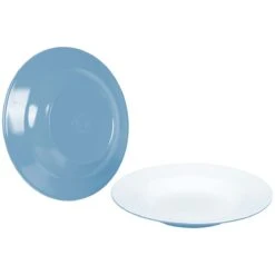 Bo-Camp Two-Tone Set Van 4 Melamine Diepe Borden - Blue -Bo-Camp ccddd6afac4da67f