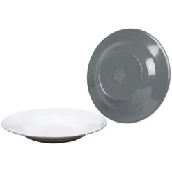 Bo-Camp Two-Tone Set Van 4 Melamine Diepe Borden - Grey -Bo-Camp e21333029117c94c