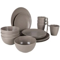 Bo-Camp Stone 16-delig Serviesset - Beige -Bo-Camp e3068b38fef94fb7